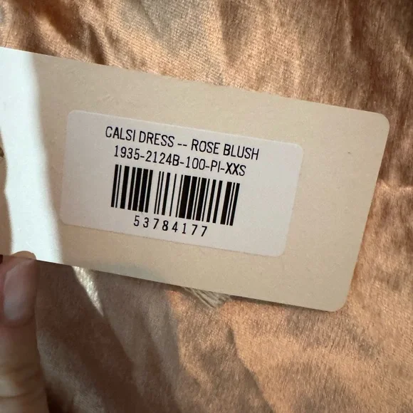Doen Calsi Rose Blush Velvet Dress, NWT, Size XXS - Picture 6 of 8